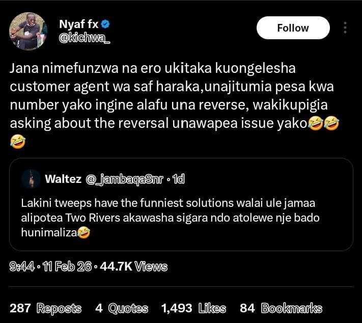 Nyaf fx okichwa follow jana nimefunzwa na ero ukitaka kuongelesha customer agent