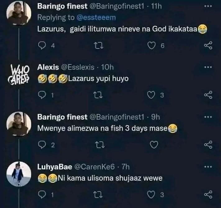 Baringo finest baringofinest1 11h replying to essteeem lazurus , gaidi ilitumwa