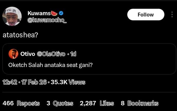 Nue li kuwams kuwamocho_ follow atatoshea? otivo letivo 1 oketch salah anataka s