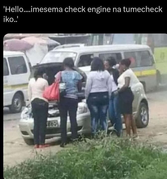 'hello.imesema check engine na tumecheck iko.