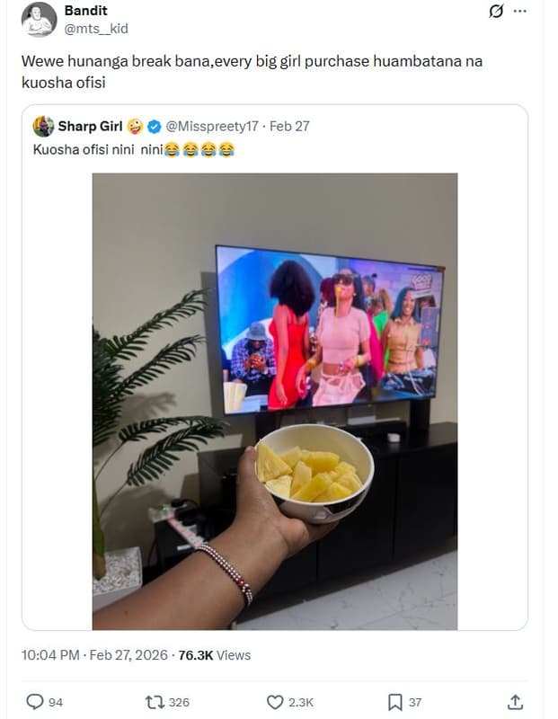 Bandit mts kid wewe hunanga break bana,every big girl purchase huambatana na kuo