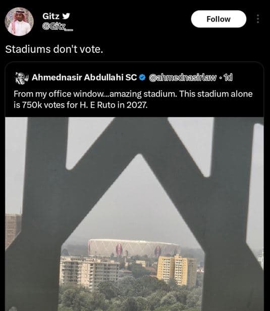 Gitz git _ follow stadiums don'tvote. ahmednasir abdullahi sc ahmednasirlaw . 1d