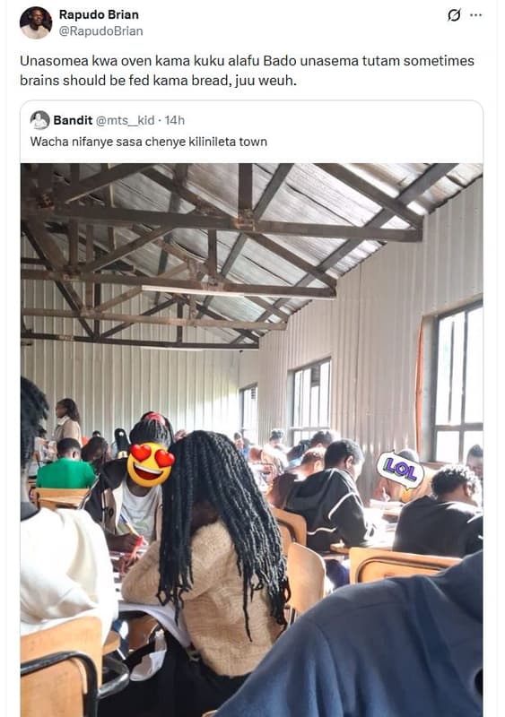 Rapudo brian rapudobrian unasomea kwa oven kama kuku alafu bado unasema tutam so