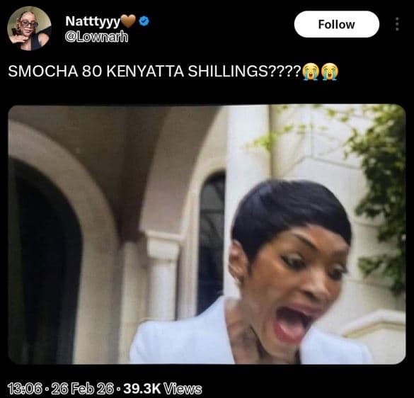 Natttyyy lownarh follow smocha 80 kenyatta shillings? . 26 feb 26. 39.3k views