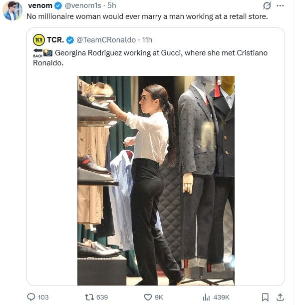 Venom venomis 5h no millionaire woman would ever marry man working at a retail s