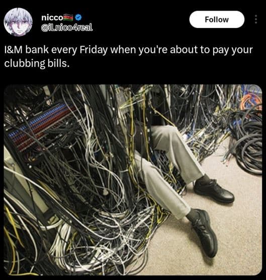 Nicco lnicoareal follow im bank every friday when you're about to pay your clubb