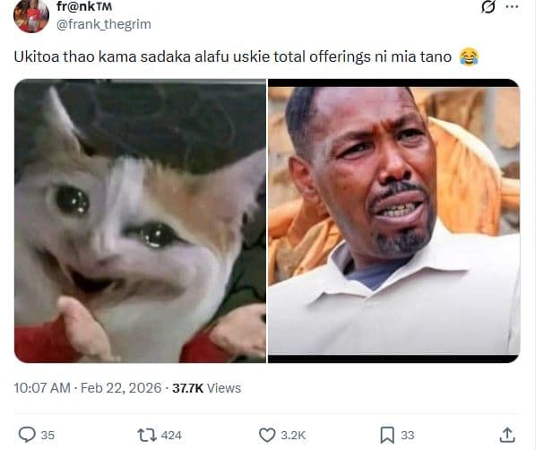 Frnktm frank_thegrim ukitoa thao kama sadaka alafu uskie total offerings ni mia