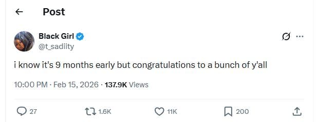 Post black girl t_sadiity know it's 9 months early but congratulations to a bunc