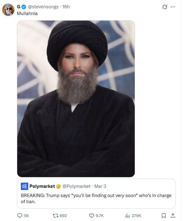 Stevensongs 16h mullahnia polymarket polymarket mar 3 breaking trump says you'l