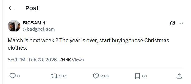 Post bigsam badghel_sam march is next week ? the year is over start buying those