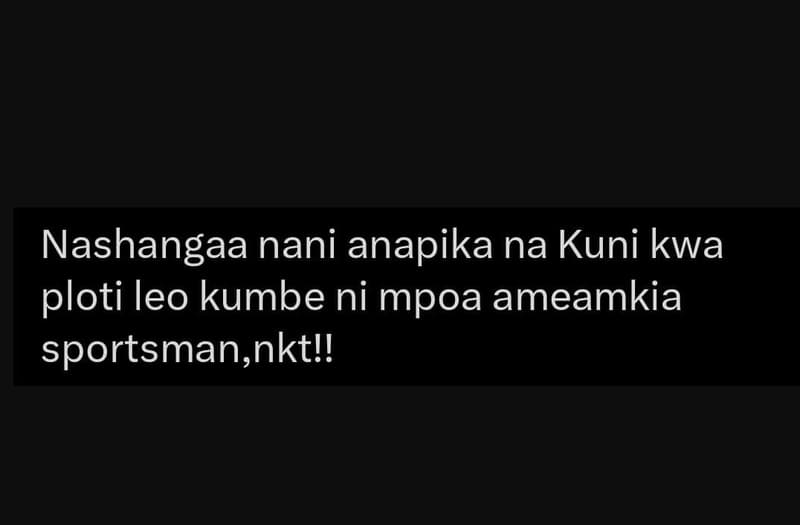 Nashangaa nani anapika na kuni kwa ploti leo kumbe ni mpoa ameamkia sportsman,nk