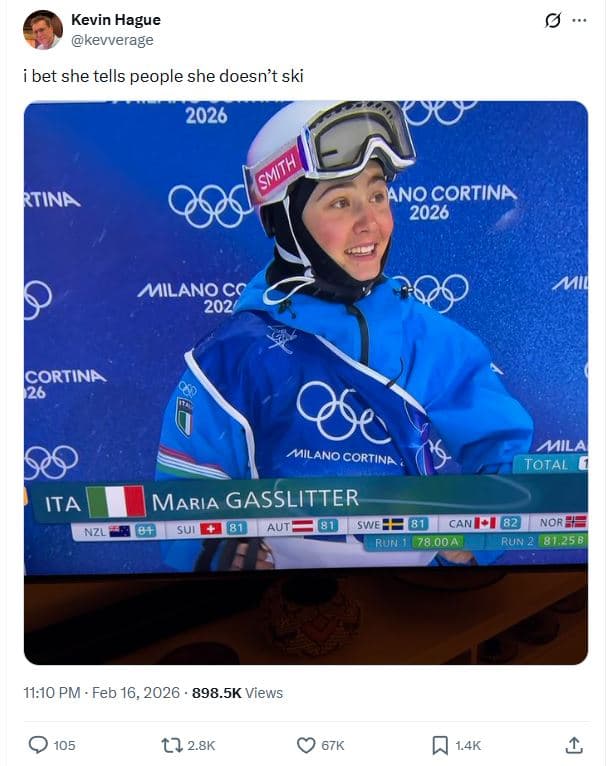 Kevin hague kevverage bet she tells people she doesn't ski rtina ano cortina mil