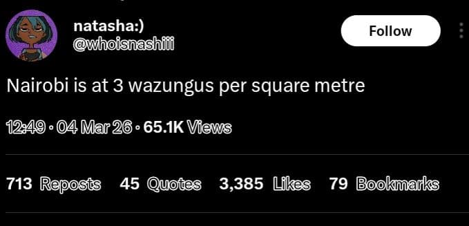Natasha whoisnashi follow nairobi is at 3 wazungus per square metre 04 mar26 65.