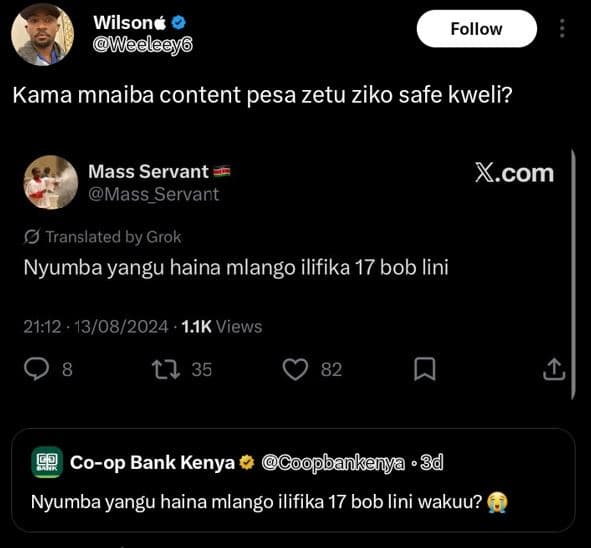 Wilsone weeleeyô follow kama mnaiba content pesa zetu ziko safe kweli? mass serv