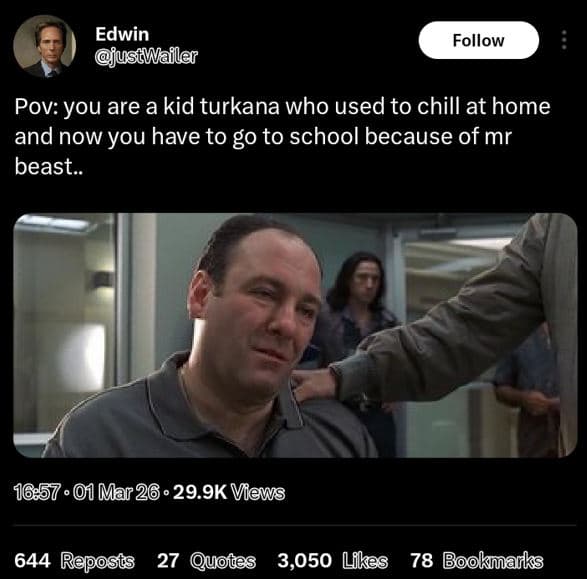 Edwin juscwailer follow pov you are a kid turkana who used to chill at home and