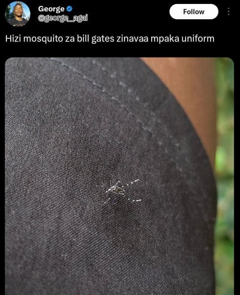 George gs01g9_a8ai follow hizi mosquito za bill gates zinavaa mpaka uniform
