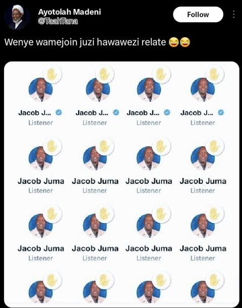 Ayotolah madeni taahlana follow wenye wamejoin juzi hawawezi relate jacob j list