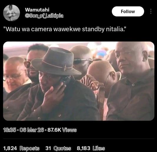 Wamutahi sonf llafkipia follow 'watu wa camera wawekwe standby nitalia 08 mar26