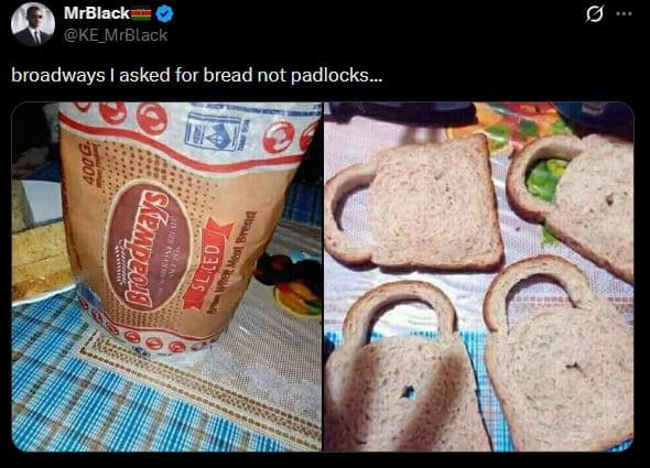 Mrblack ke_mrblack broadways asked for bread not padlocks . 1