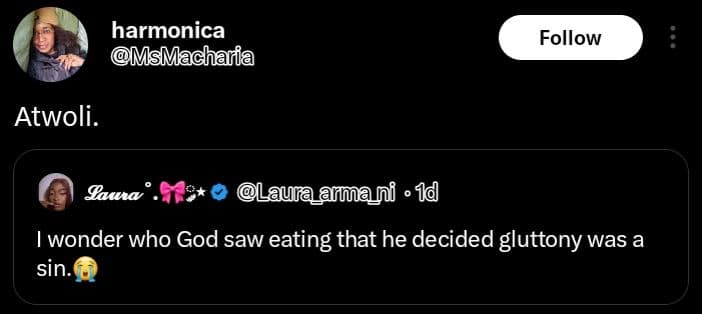 Harmonica msmacharia follow atwoli . sawa laura_añmani 1d wonder who god saw eat