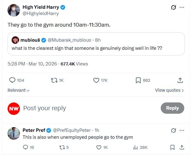High yield harry highyieldharry they g0 to the gym around 1oam11.3oam. mubious m
