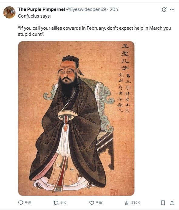 The purple pimpernel eyeswideopen69 20h confucius says if you call your allies c