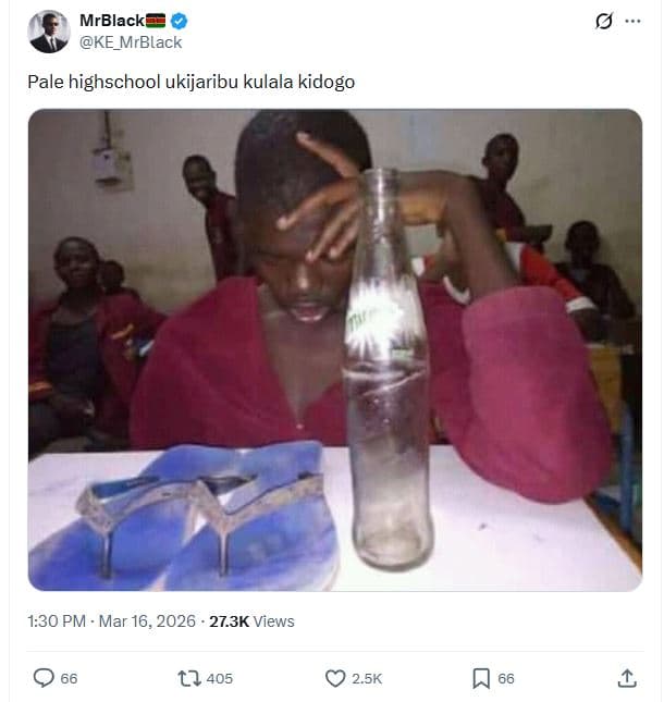 Mrblack ke_mrblack pale highschool ukijaribu kulala kidogo 1.30 pm mar 16, 27.3k