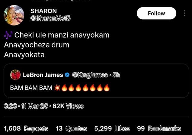 Sharon sharonmols follow cheki ule manzi anavyokam anavyocheza drum anavyokata l