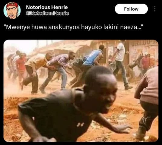 Notorious henrie notolfoushaniie follow 'mwenye huwa anakunyoa hayuko lakini nae