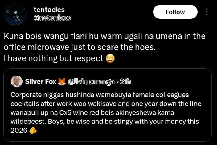 Tentacles etentixxc follow kuna bois wangu flani hu warm ugali na umena in the o