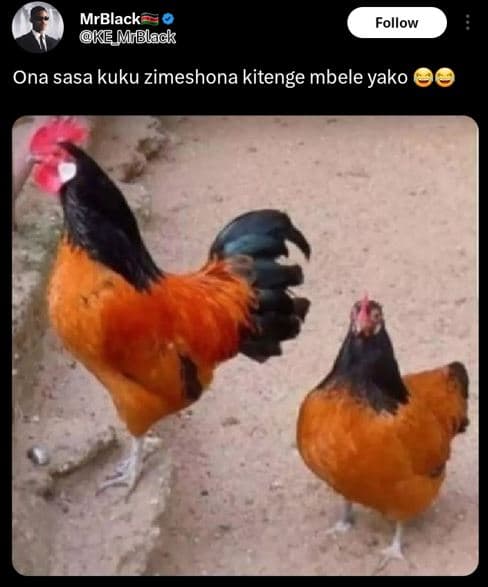 Mrblack ke mblack follow ona sasa kuku zimeshona kitenge mbele 'yako