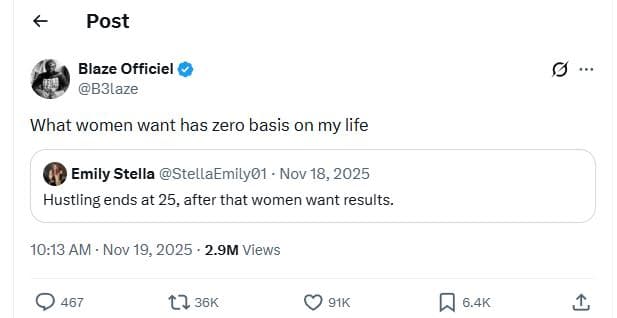 Post blaze officiel b3laze what women want has zero basis on my life emily stell