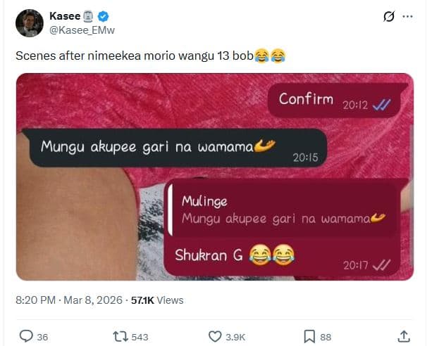 Kasee kasee_emw scenes after nimeekea morio wangu 13 bob 2 confirm 20,12 mungu a