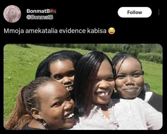 Bonmatb bonmatb follow mmoja amekatalia evidence kabisa