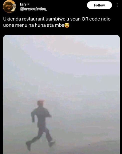 Lan ianwondniss _ follow ukienda restaurant uambiwe u scan qr code ndio uone men