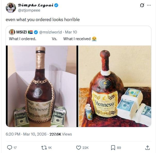 Dimpho legoai stjompeee even what you ordered looks horrible msizi msiziworld ma