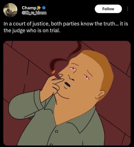 Champ bfa_himm follow in a court of justice, both parties know the truth_ it is