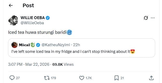 Post willie oeba willieoeba iced tea huwa sturungi baridi mical u katheunzyimi 2
