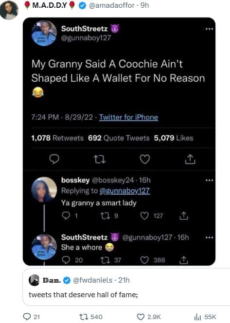 Ma.ddy amadaoffor southstreetz gunnaboy127 my granny said a coochie ain't shaped