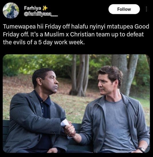 Farhiya iahfliyaa follow tumewapea hii friday off halafu nyinyi mtatupea good fr