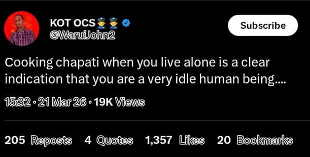 Kot ocs waruiohn2 subscribe cooking chapati when you live alone is a clear indic