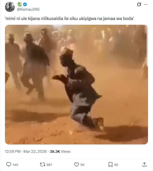 Kamau266 'mimi ni ule kijana nilikusaidia ile siku ukipigwa na jamaa wa boda' 12