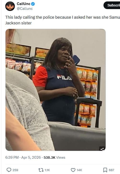 Callunc callunc subscri this lady calling the police because asked her was she s