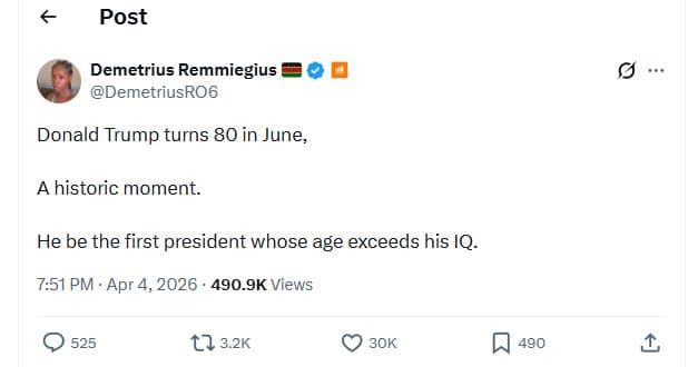 Post demetrius remmiegius demetriusro6 donald trump turns 80 in june a historic