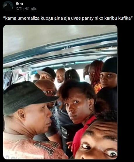 Ben thekimilu kama umemaliza kuoga aina aja uvae panty niko karibu kufika