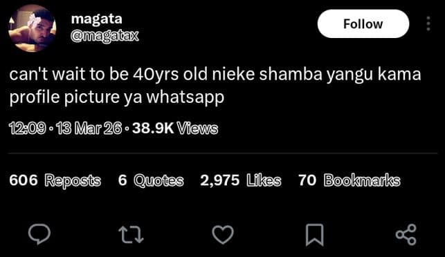 Magata 'm gatax follow can't wait to be 4oyrs old nieke shamba yangu kama profil