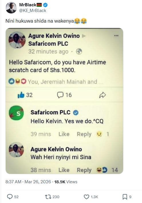 Mrblack ke_mrblack nini hukuwa shida na wakenya agure kelvin owino safaricom plc
