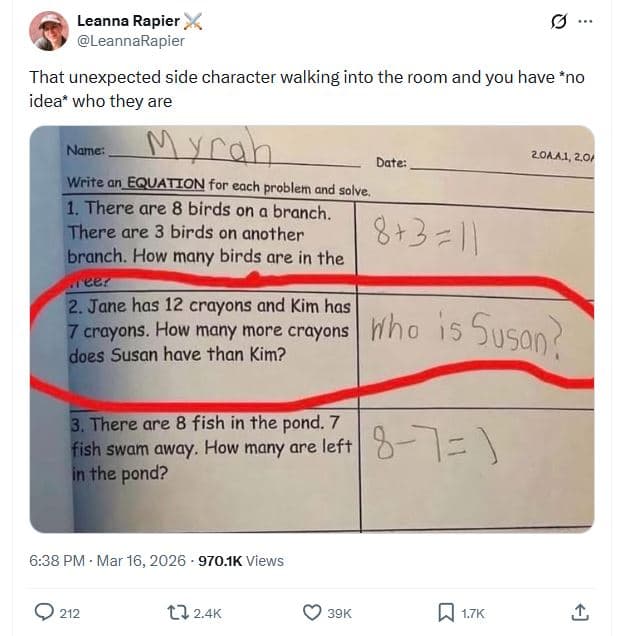 Leanna rapier leannarapier that unexpected side character walking into the room