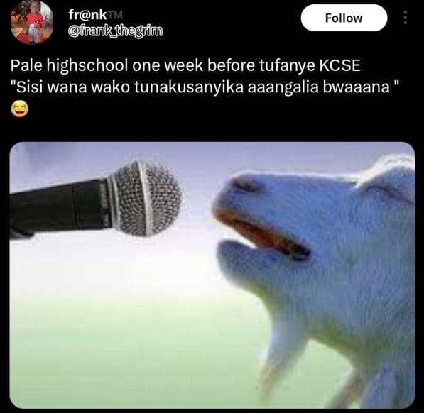 Frnktm frankfhegrfm follow pale highschool one week before tufanye kcse sisi wan