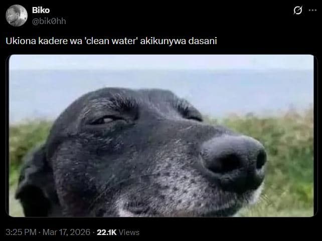 Biko bikohh ukiona kadere wa 'clean water' akikunywa dasani 3.25 pm mar 17, 22.i